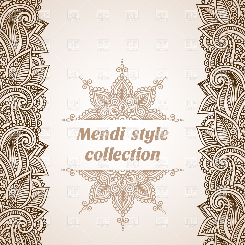 1000x1000 Vertical Floral Ethnic Border Vector Image Of Borders And Frames