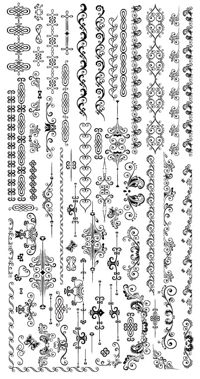 403x763 Fine Ornaments Lace And Borders Vector Graphic Free Download