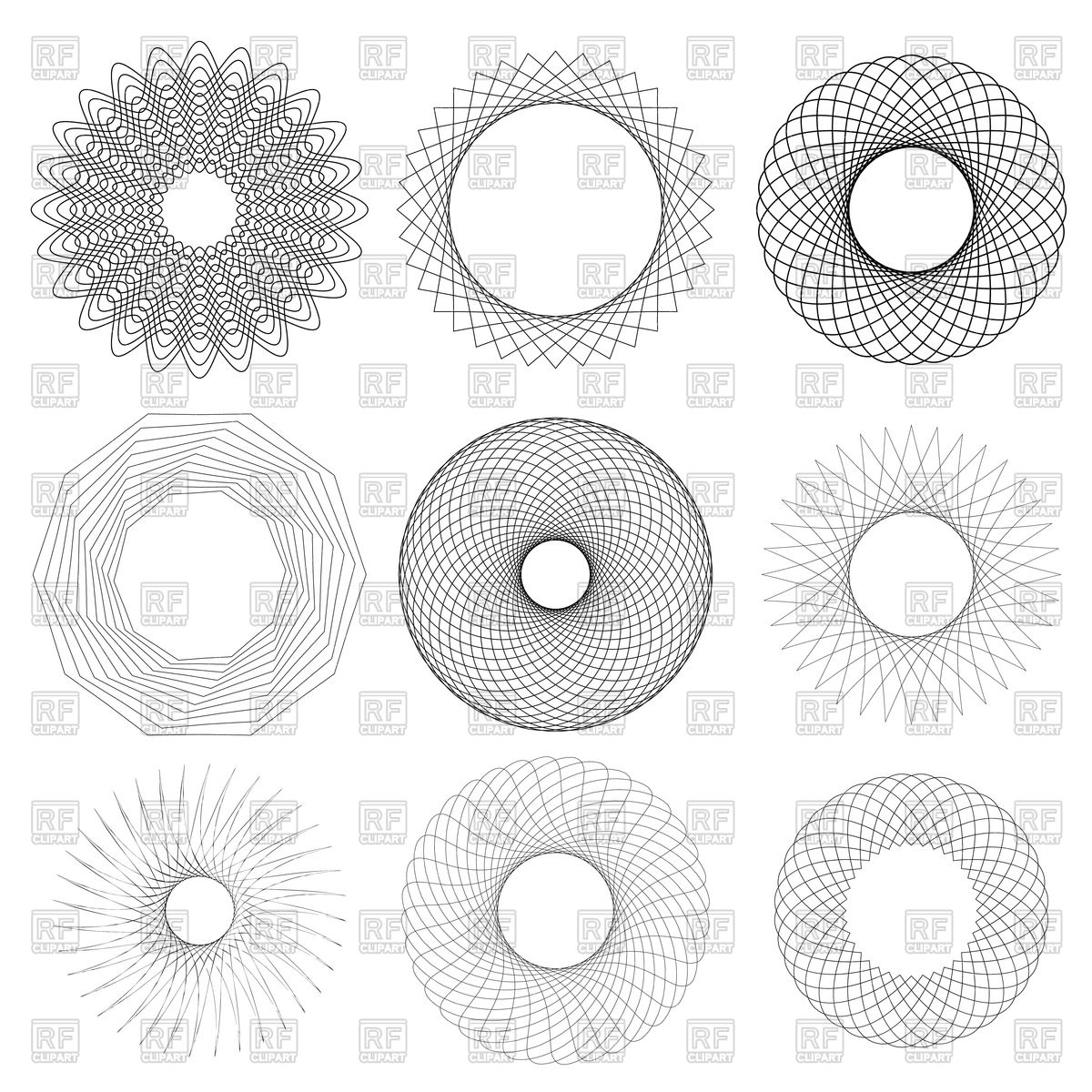 1200x1200 Circle Geometric Ornaments Vector Image Of Design Elements
