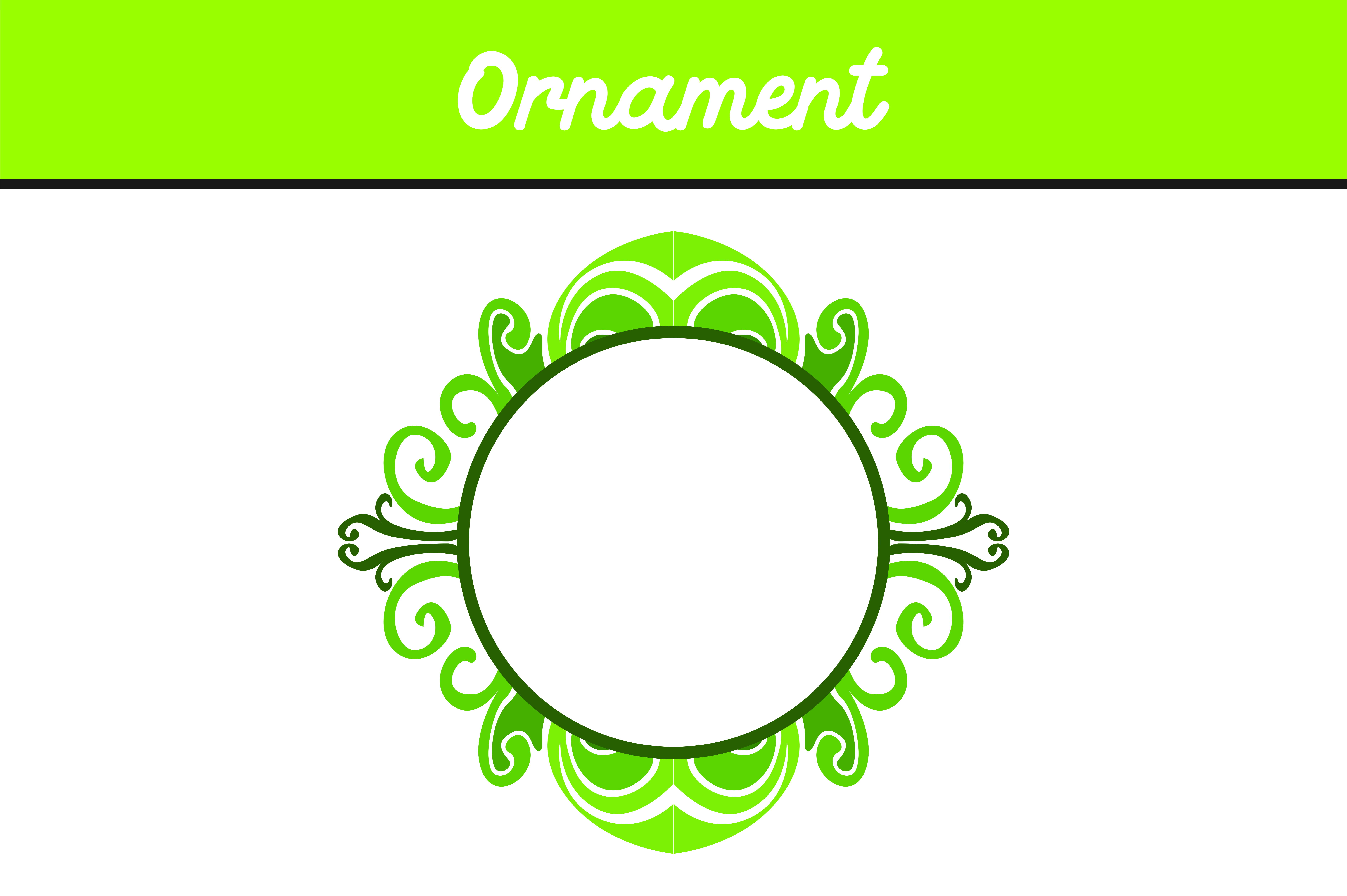 7514x5000 Green Circle Frame Ornament Vector Graphic