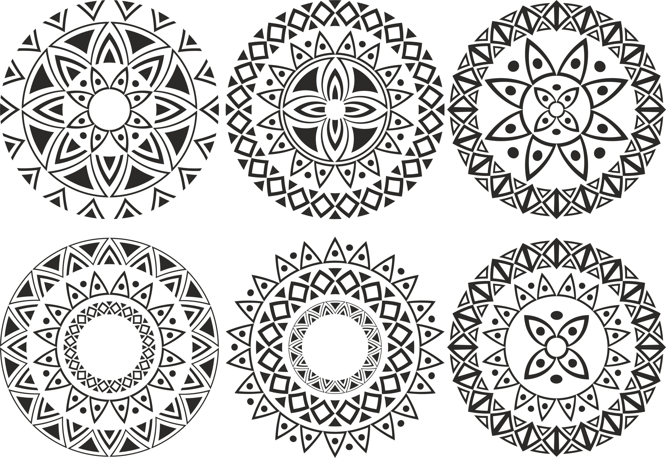 2560x1759 Ornament Circle Vectors Set Free Vector Cdr Free Download Vector