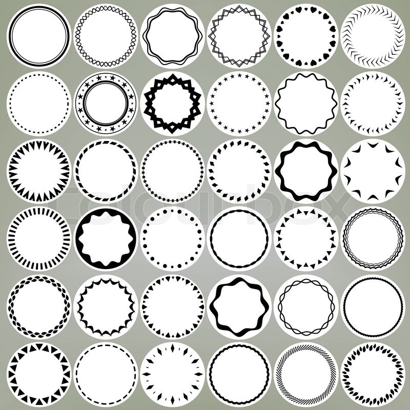 800x800 Set Of Round And Circle Ornament Stock Vector Colourbox