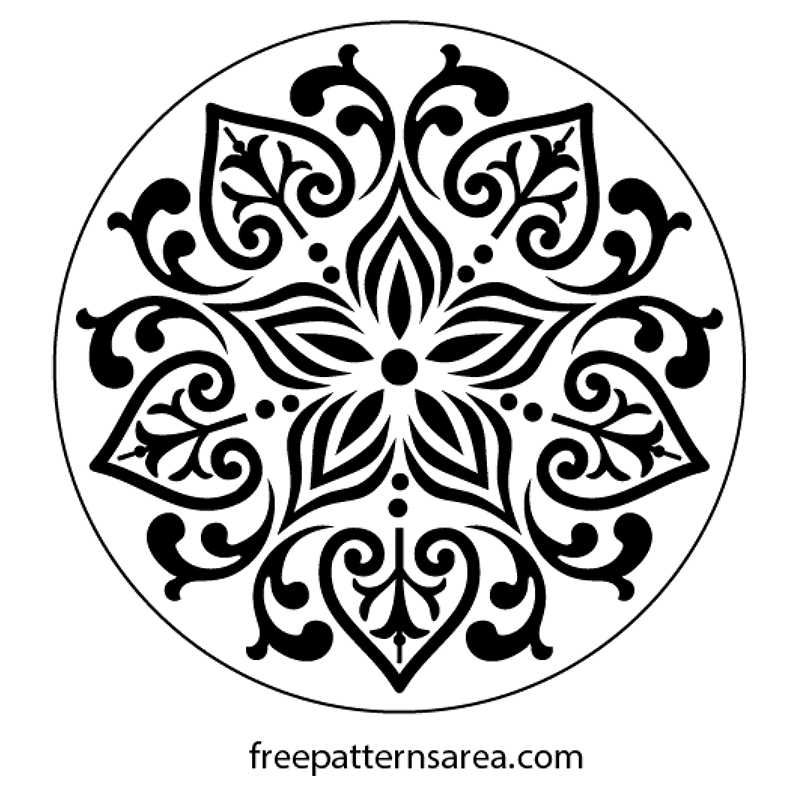 800x800 Circle Ornament Vector Dxf Patterns Artsy Stencil Fabric