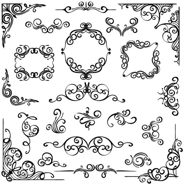 600x604 Corner Ornaments With Frame Vector Free Download