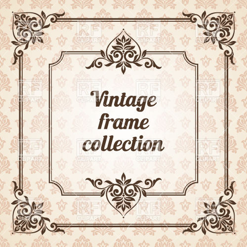 500x500 Vintage Square Frames On Background With Floral Ornament Vector