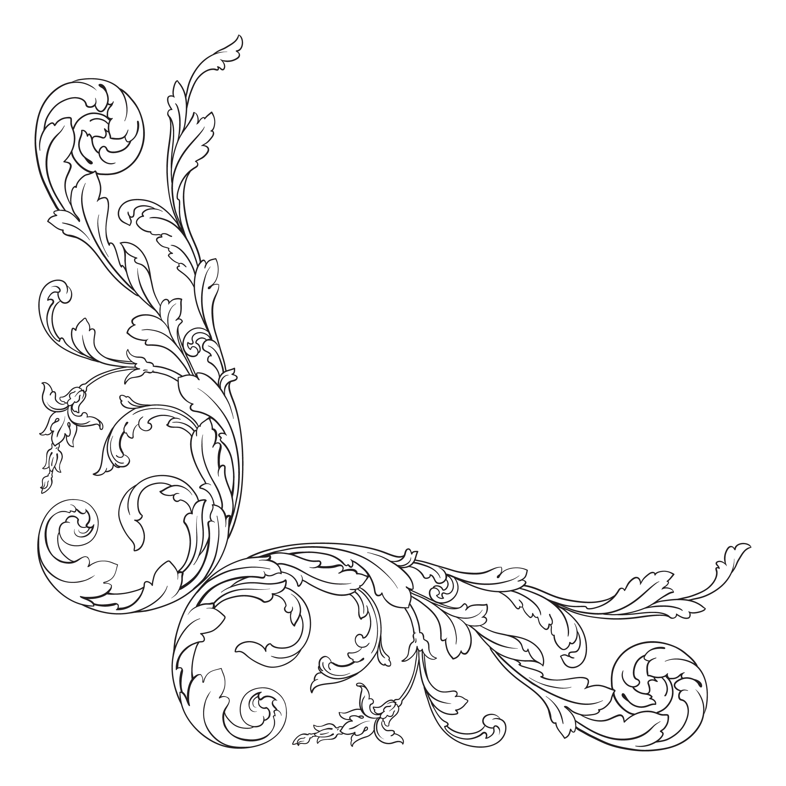 2500x2500 Baroque Corner Ornament Vector Download