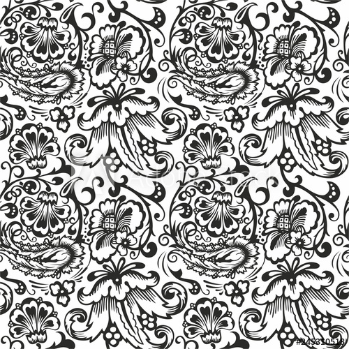 500x500 Seamless Russian Pattern Vintage Ornament Vector Russian Style
