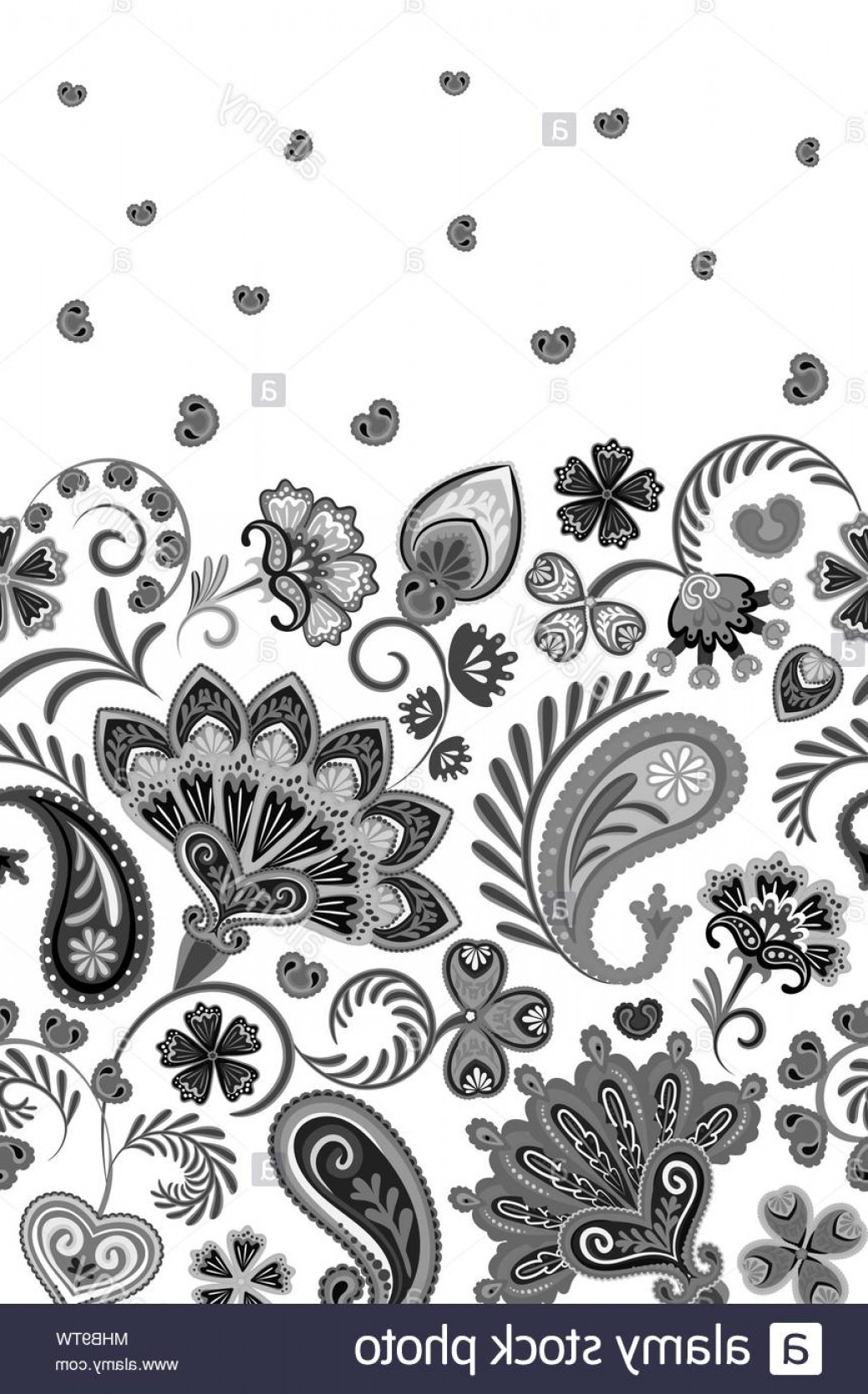 1039x1668 Border Indian Floral Paisley Patten Seamless Ornament Print Ethnic