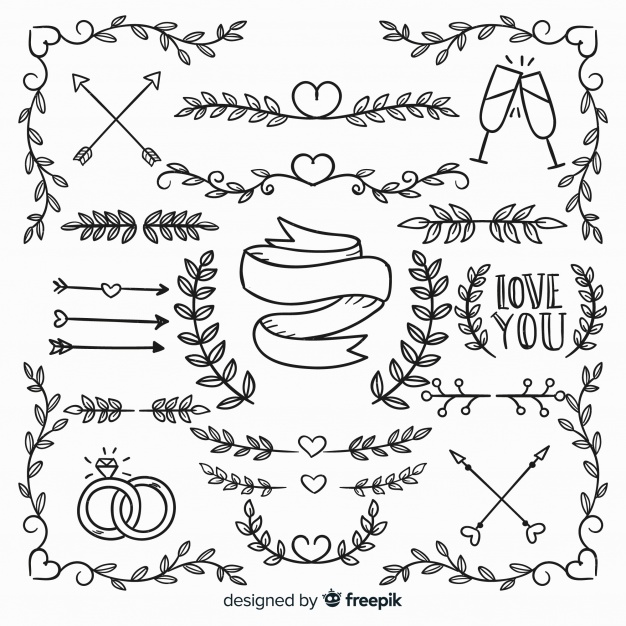 626x626 Collection Of Hand Drawn Love Ornaments Vector Free Download