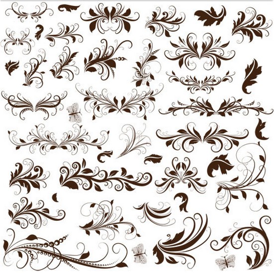 551x549 Different Floral Ornaments Vector Vector Free Download