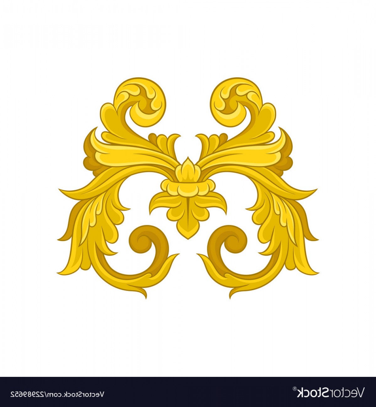 1198x1296 Golden Baroque Pattern Decorative Floral Ornament Vector Soidergi