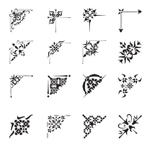 490x490 Ornamental Design Corners Set