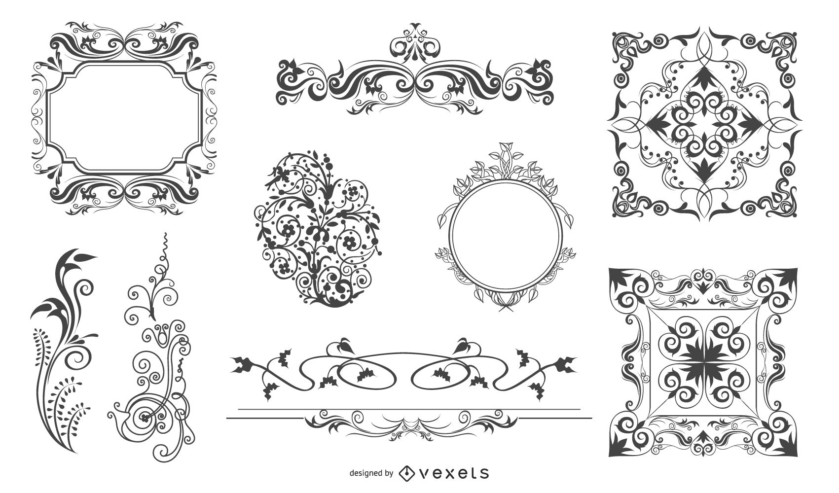 1701x1000 Vector Ornamental Design Elements
