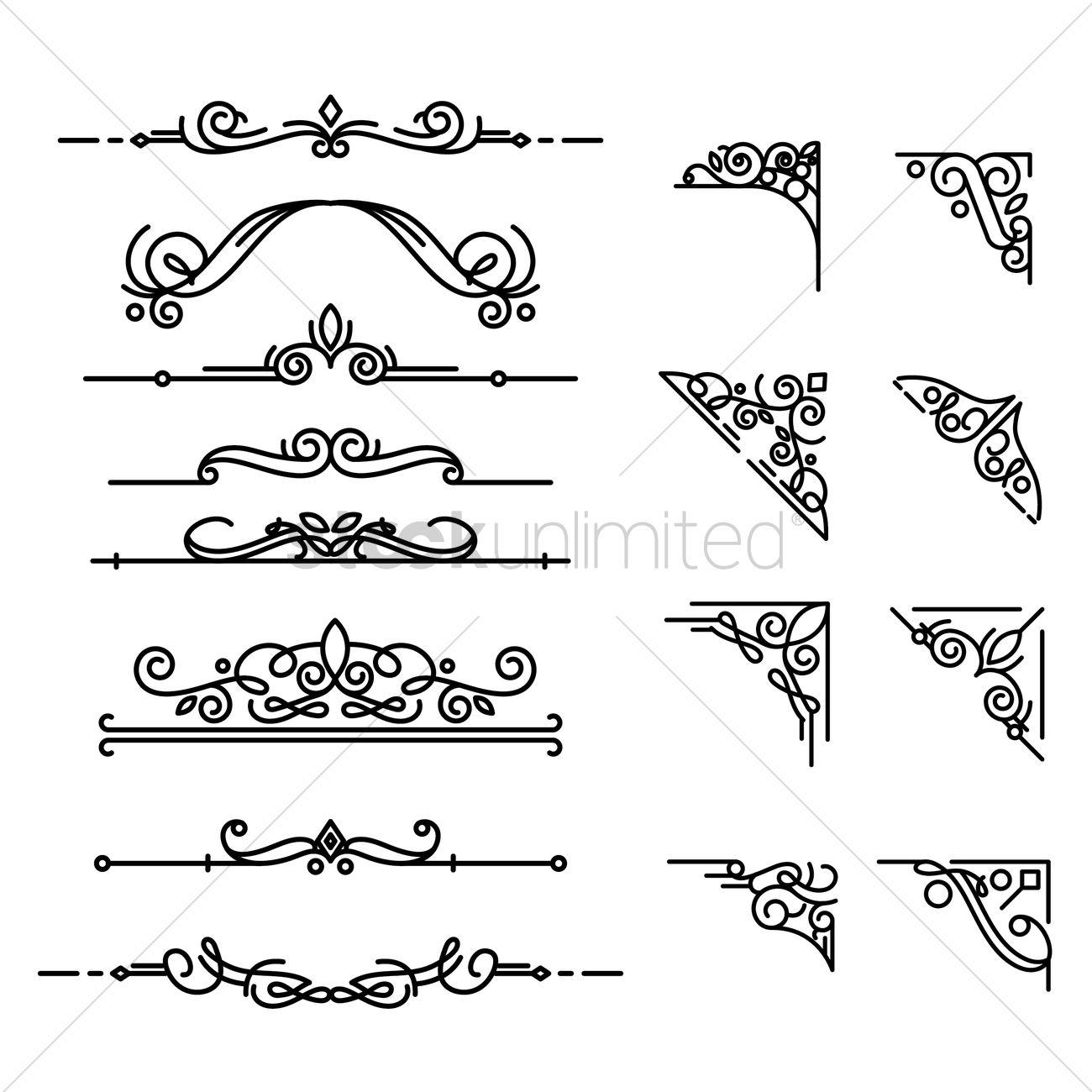 1300x1300 Collection Of Ornamental Designs Vector Image