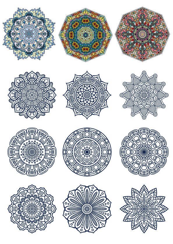 595x842 Decorative Ornamental Design Vector Set Free Coreldraw