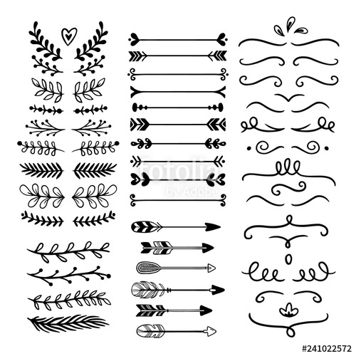 Flower Ornament Dividers Hand Drawn Vines Decoration, Floral 500x500 Flower Ornament Dividers Hand Drawn Vines Decoration, Floral