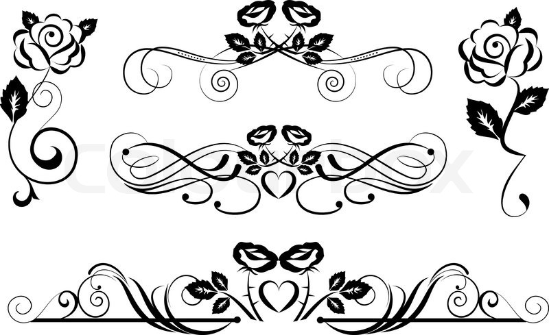 Ornamental Dividers With Rose Flowers Stock Vector Colourbox 800x489 Ornamental Dividers With Rose Flowers Stock Vector Colourbox