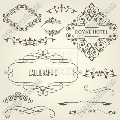 Vintage Calligraphic Frames With Vignettes And Ornamental Dividers 400x400 Vintage Calligraphic Frames With Vignettes And Ornamental Dividers