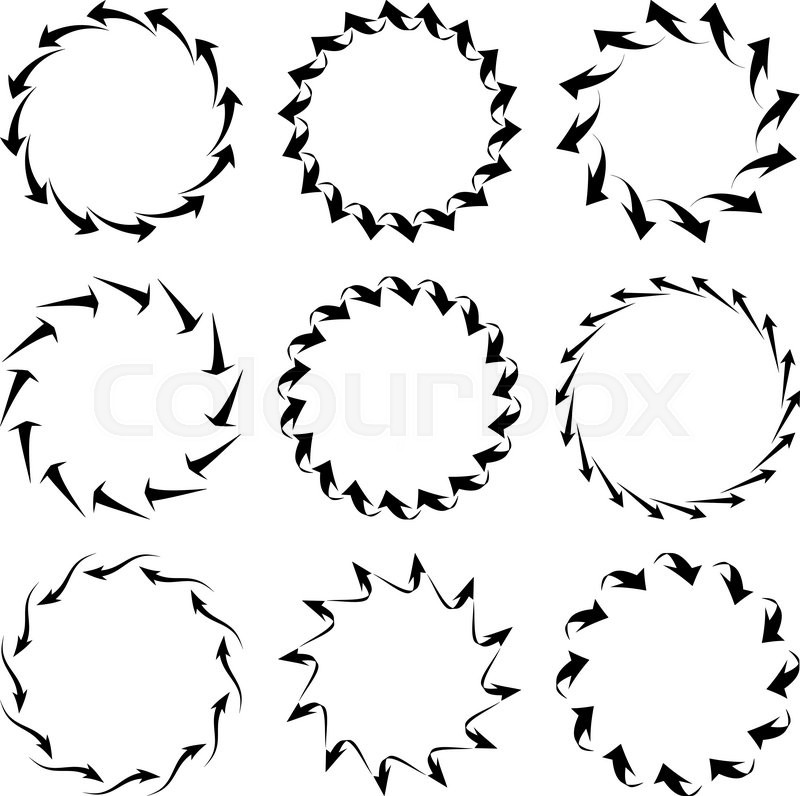 800x796 Unusual Ornate Arrows Frames Set Of Stock Vector Colourbox