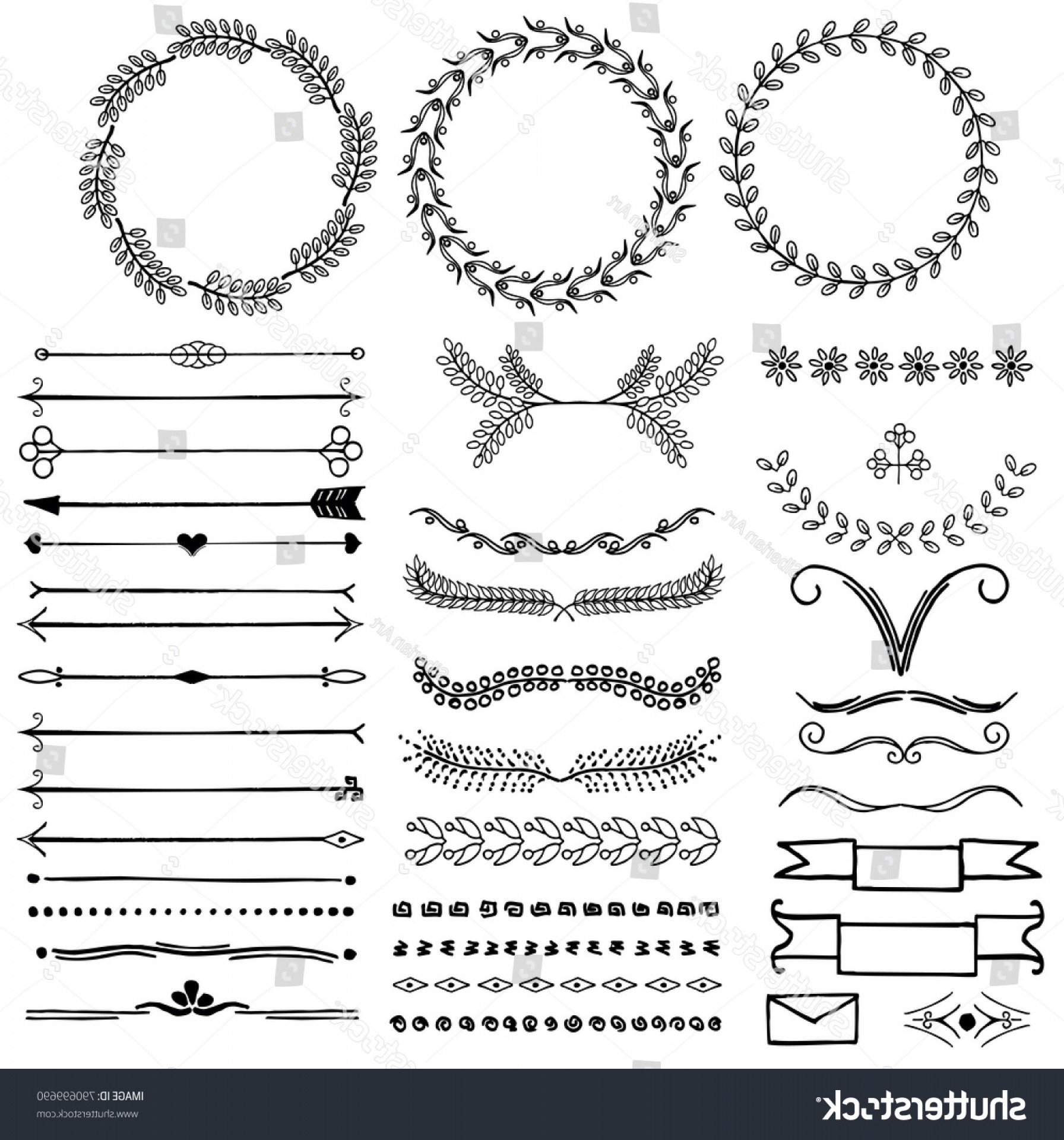 1792x1920 Vector Set Doodle Decorative Symbols Arrow Newwaysys