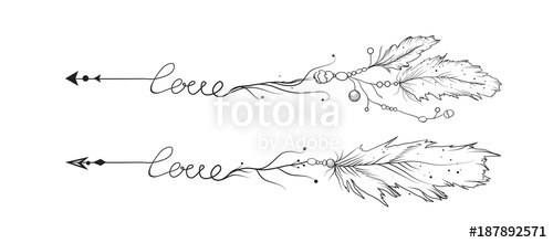 500x220 Arrow Hand Drawn Set Vector Love Lettering Arrows Collection