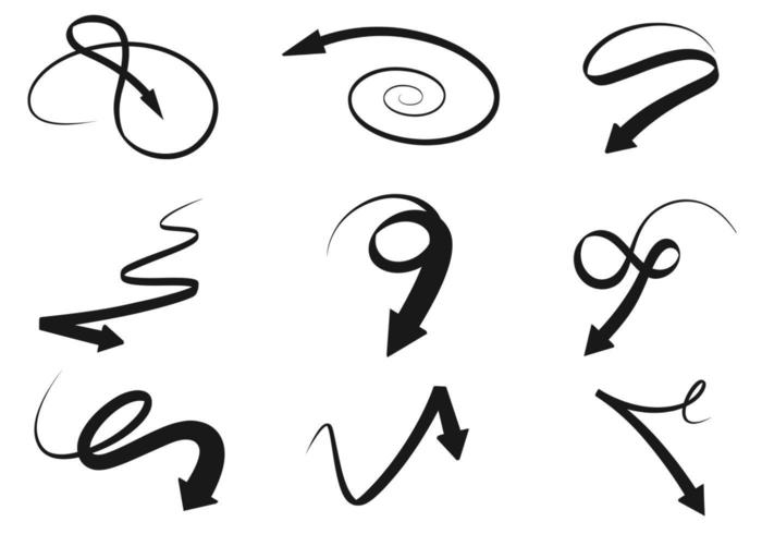 700x490 Black Swirly Arrow Vector Pack