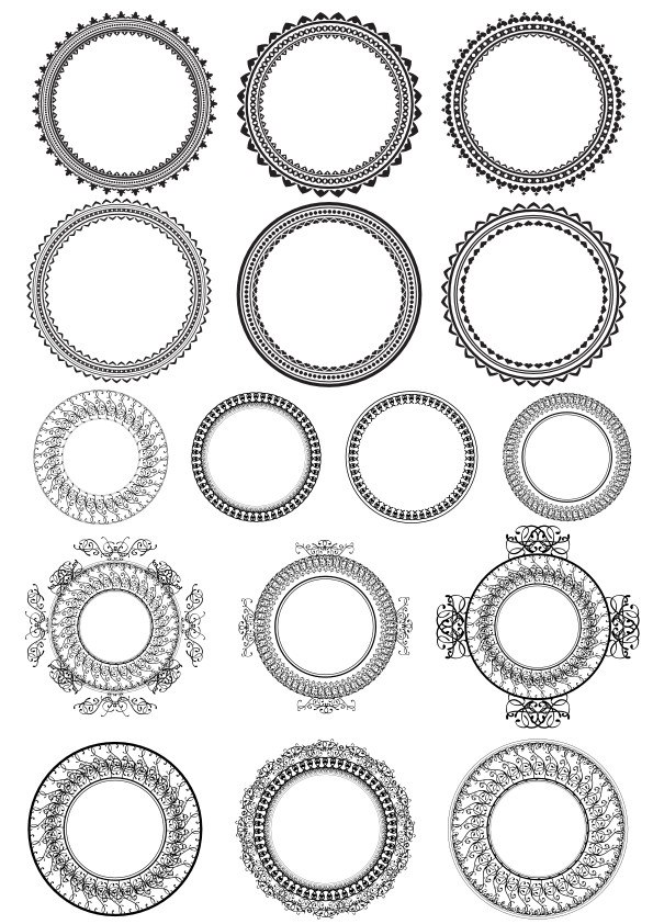 Round Frame With Ornate Border Vector Set Free Vector Cdr Free 595x842 Round Frame With Ornate Border Vector Set Free Vector Cdr Free