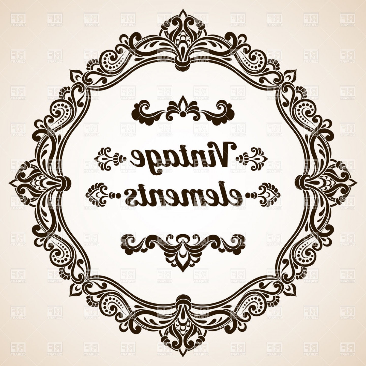 Round Vintage Frame With Ornate Border Vector Clipart Handandbeak 1440x1440 Round Vintage Frame With Ornate Border Vector Clipart Handandbeak