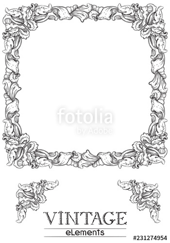 Vintage Frame Vector Retro Ornate Border 350x500 Vintage Frame Vector Retro Ornate Border