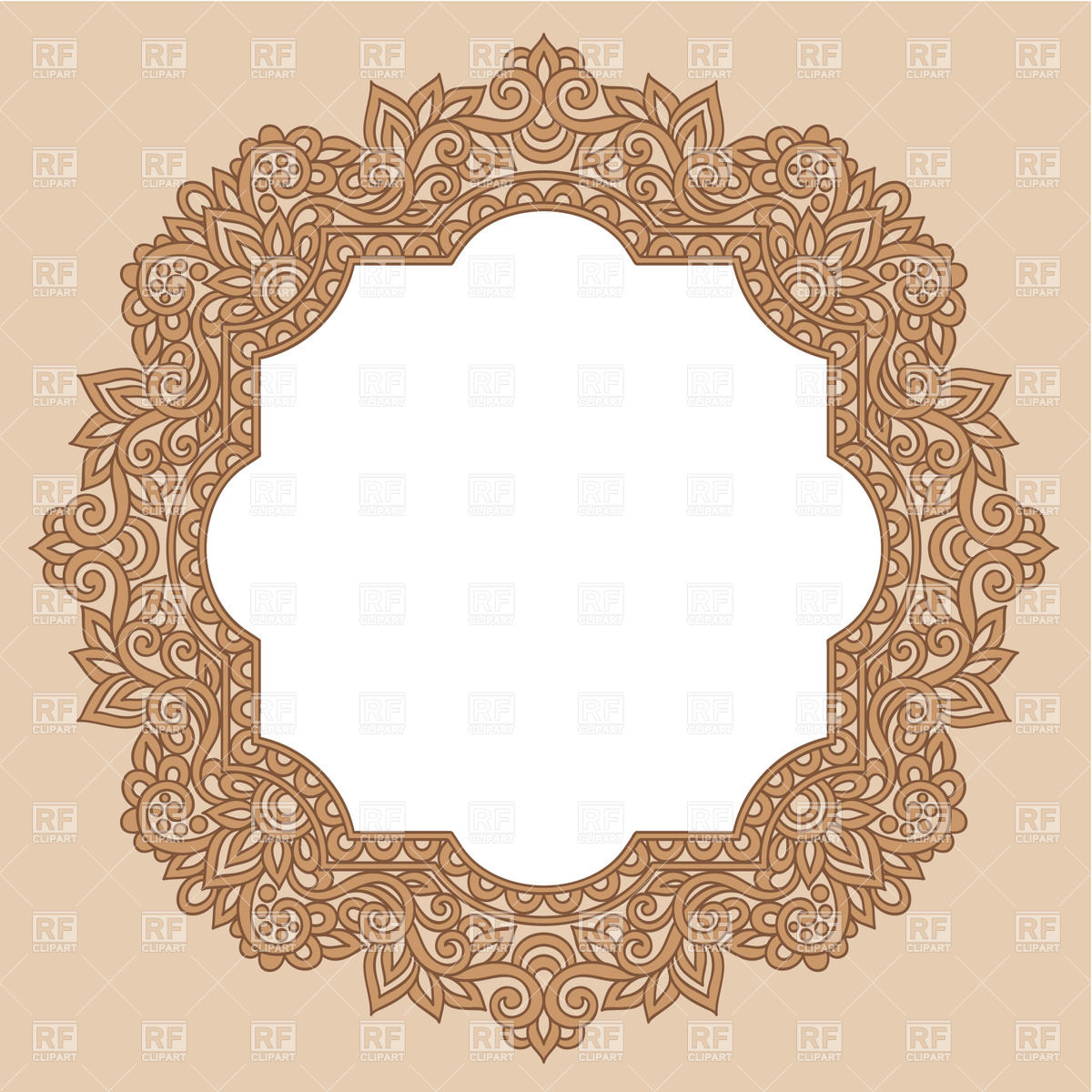 Decorative Classic Round Frame With Ornate Border Vector Image 1200x1200 Decorative Classic Round Frame With Ornate Border Vector Image