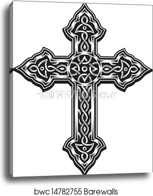 305x390 Ornate Christian Cross, Canvas Print Barewalls Posters Prints