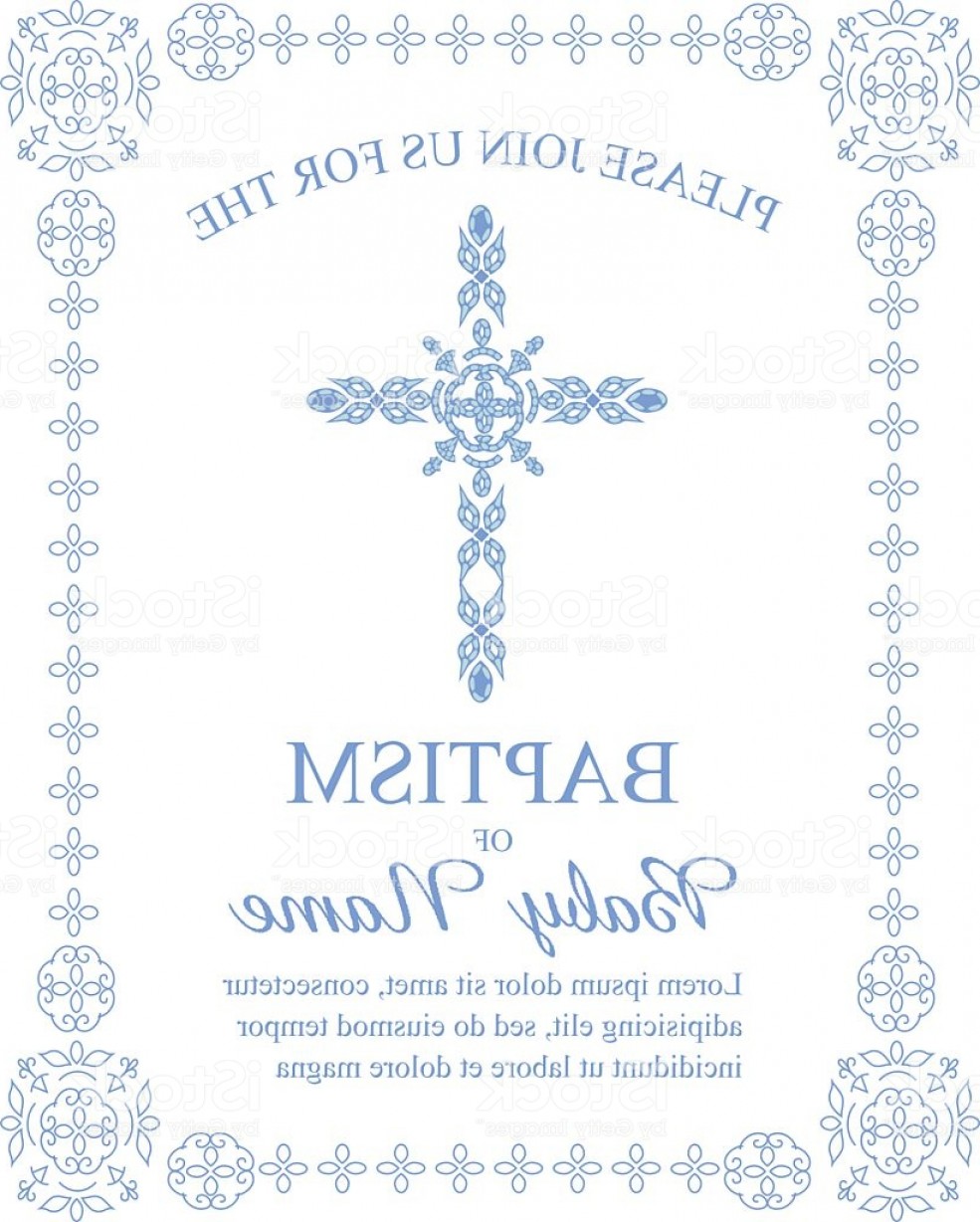 985x1228 Baptism Invitation Template With Ornate Cross And Border Gm Soidergi
