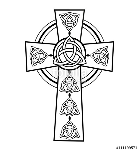 461x500 Ornate Celtic Cross Vector On White, Croce Celtica Vettoriale Su