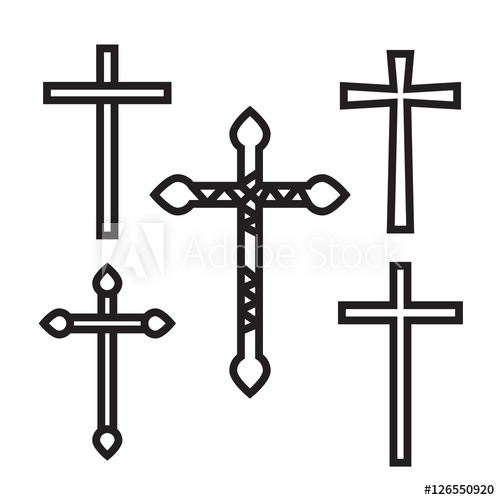 500x500 Ornate Christian Cross Vector