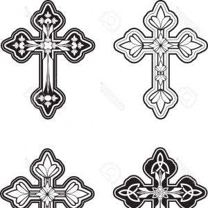 300x300 Photostock Vector A Group Of Ornate Celtic Cross Designs Studiogrfx