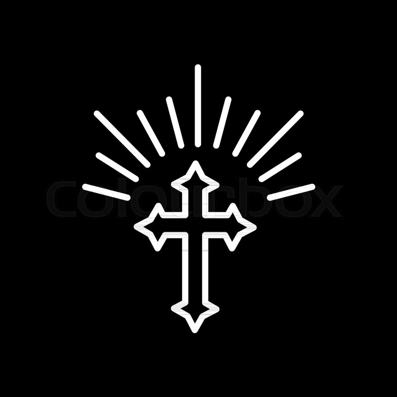 800x800 Silhouette Of Ornate Cross With Sun Stock Vector Colourbox