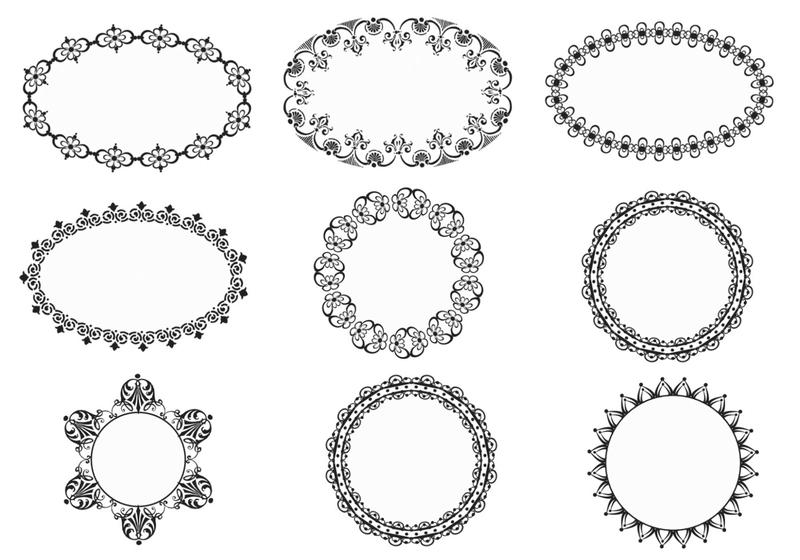 800x560 Vintage Ornate Frames Vector Pack