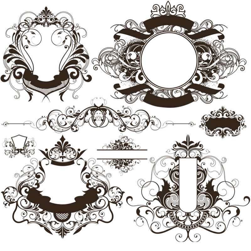 800x800 Vintage Ornate Frames Vector Set Set Of Vector Vintage Ornate