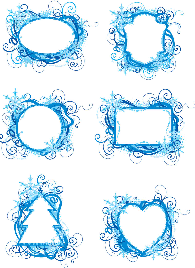 800x1100 Blue Winter Ornate Frames Vector Free Download Vectorpicfree