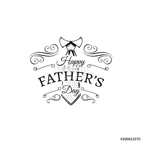 500x500 Fathers Day Tie, Necktie Icon Swirls, Scroll Filigree Elements