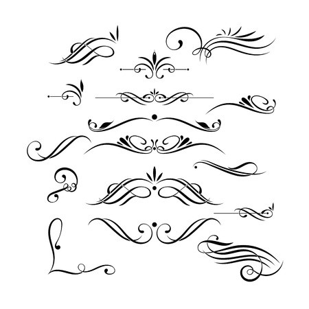 Vector Set Of Elegant Curls And Swirls Elements For Design 450x450 Vector Set Of Elegant Curls And Swirls Elements For Design