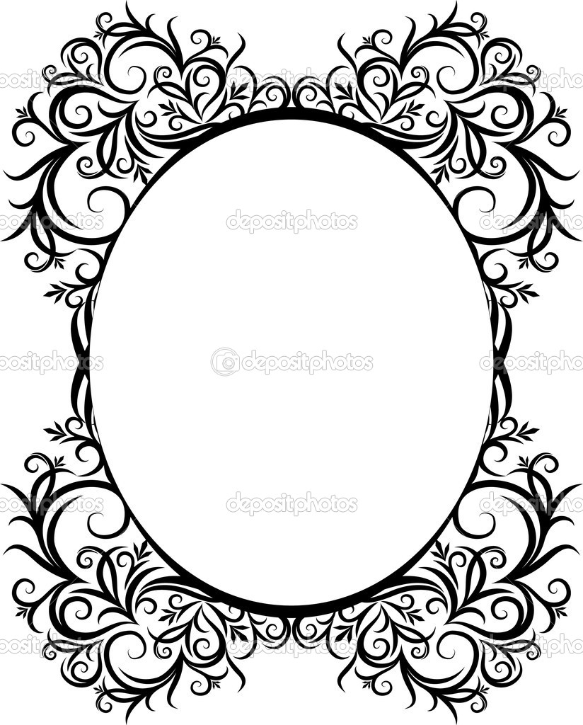 824x1024 Ornate Oval Frame Vector