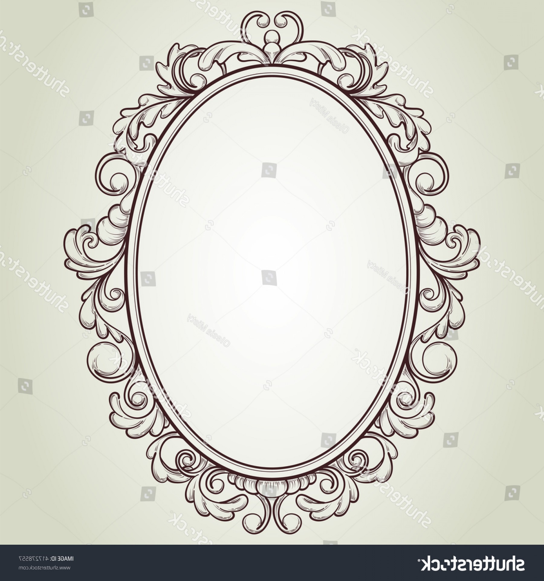 1800x1920 Vector Oval Vintage Frame Floral Sketch Handandbeak