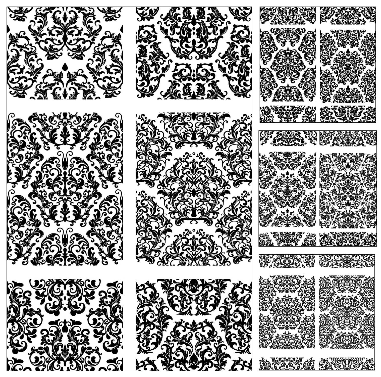Set Of Ornate Patterns Vector Free Download 1517x1500 Set Of Ornate Patterns Vector Free Download
