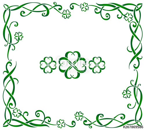 Green Hand Drawn Ornate Vector Celtic Frame With Triskels And Four 500x448 Green Hand Drawn Ornate Vector Celtic Frame With Triskels And Four