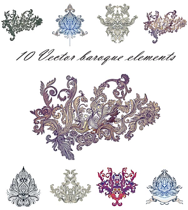 Baroque Elements Ornate Vector Free Download 600x672 Baroque Elements Ornate Vector Free Download