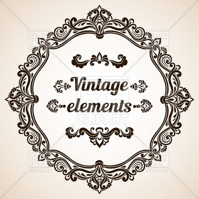 Round Vintage Frame With Ornate Border Vector Image Of Design 400x400 Round Vintage Frame With Ornate Border Vector Image Of Design