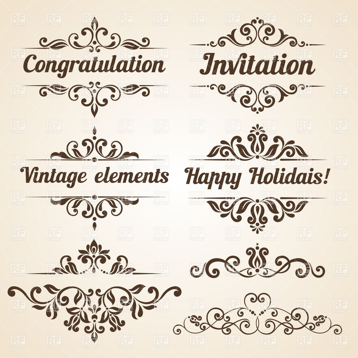 Collection Of Vintage Ornate Frames And Design Elements Vector 1200x1200 Collection Of Vintage Ornate Frames And Design Elements Vector