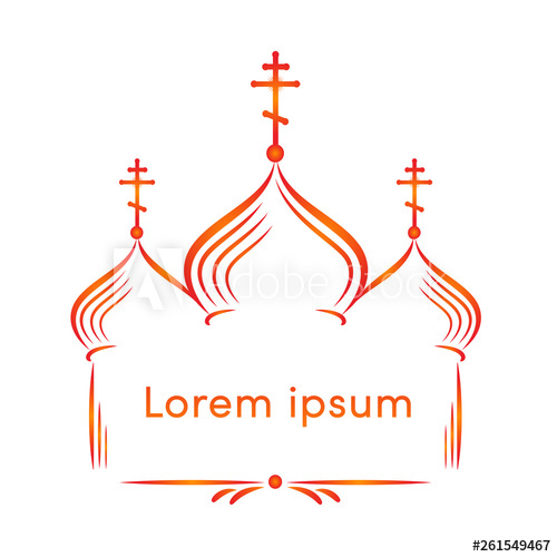 500x500 Silhouette Of Russian Orthodox Church Easter Template Vector
