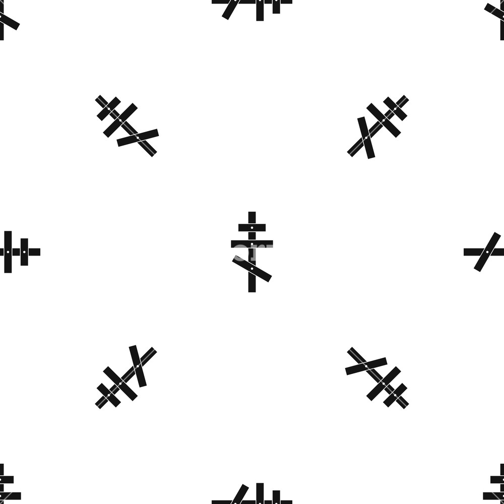 1000x1000 Orthodox Cross Pattern Repeat Seamless In Black Color For Any